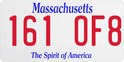 MA license plate 161OF8