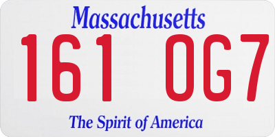 MA license plate 161OG7