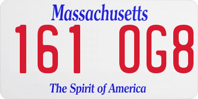 MA license plate 161OG8