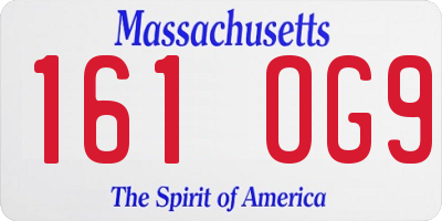 MA license plate 161OG9
