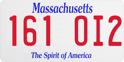 MA license plate 161OI2