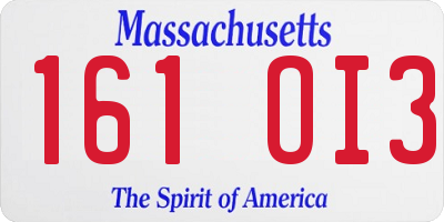 MA license plate 161OI3