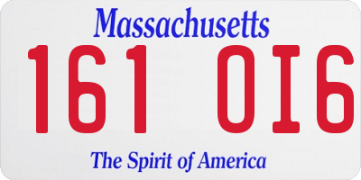 MA license plate 161OI6