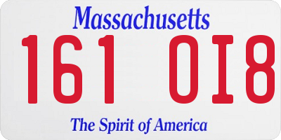 MA license plate 161OI8