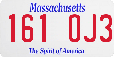 MA license plate 161OJ3