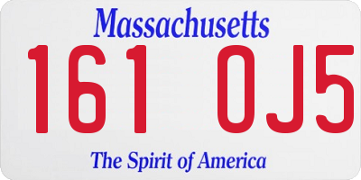 MA license plate 161OJ5