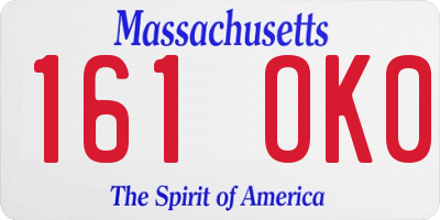 MA license plate 161OK0