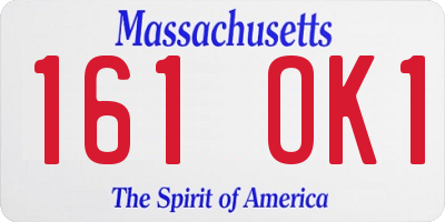 MA license plate 161OK1