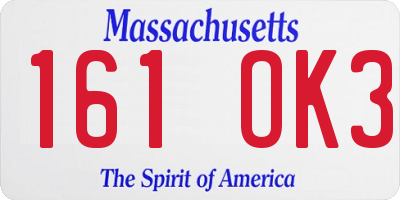 MA license plate 161OK3