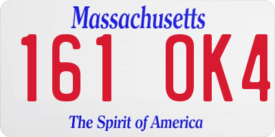 MA license plate 161OK4
