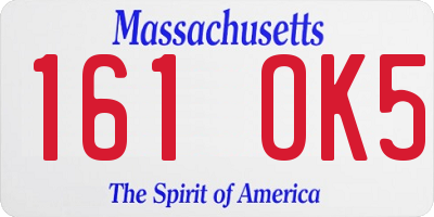 MA license plate 161OK5