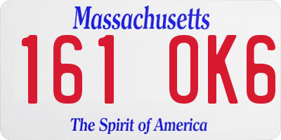 MA license plate 161OK6