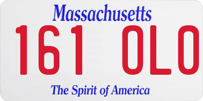 MA license plate 161OL0