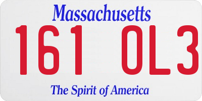 MA license plate 161OL3
