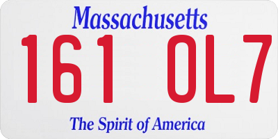 MA license plate 161OL7