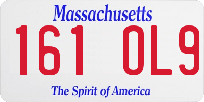 MA license plate 161OL9