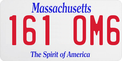 MA license plate 161OM6