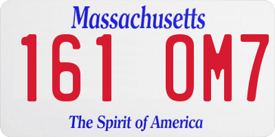 MA license plate 161OM7