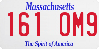 MA license plate 161OM9
