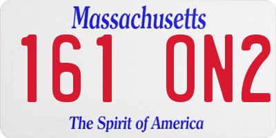 MA license plate 161ON2