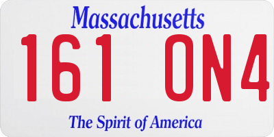 MA license plate 161ON4