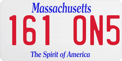 MA license plate 161ON5