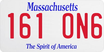 MA license plate 161ON6