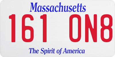 MA license plate 161ON8