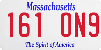 MA license plate 161ON9