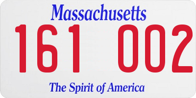 MA license plate 161OO2