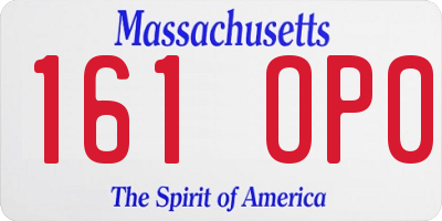 MA license plate 161OP0