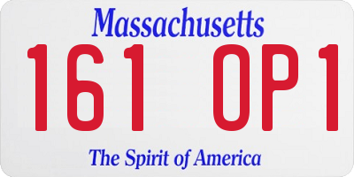 MA license plate 161OP1