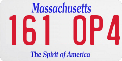 MA license plate 161OP4