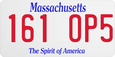 MA license plate 161OP5