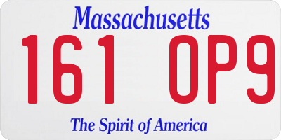 MA license plate 161OP9