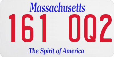 MA license plate 161OQ2