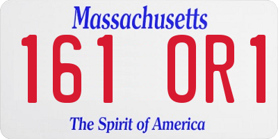MA license plate 161OR1