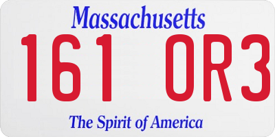 MA license plate 161OR3