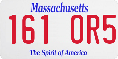 MA license plate 161OR5