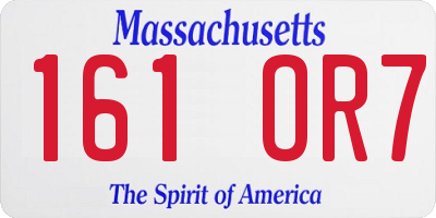 MA license plate 161OR7