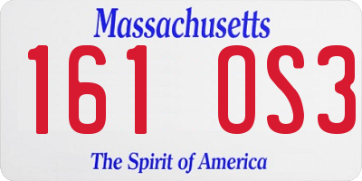 MA license plate 161OS3