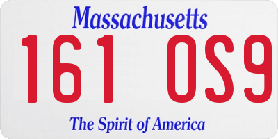 MA license plate 161OS9