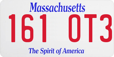MA license plate 161OT3