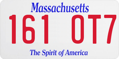 MA license plate 161OT7