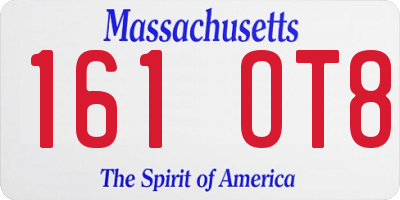 MA license plate 161OT8