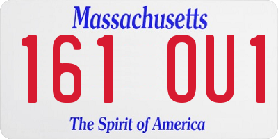 MA license plate 161OU1