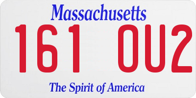 MA license plate 161OU2