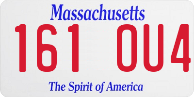 MA license plate 161OU4