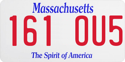 MA license plate 161OU5