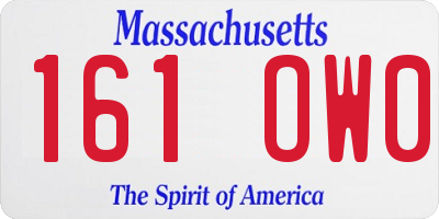 MA license plate 161OW0